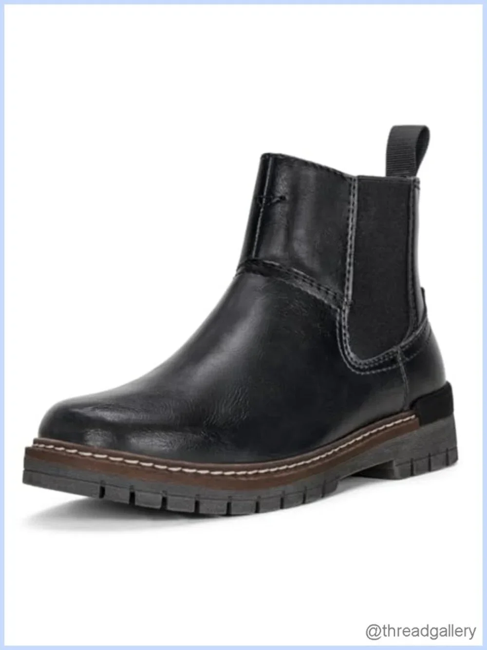 Women's Chelsea Boots Slip on Platform Chunky Heel Round Toe Ankle Boot with